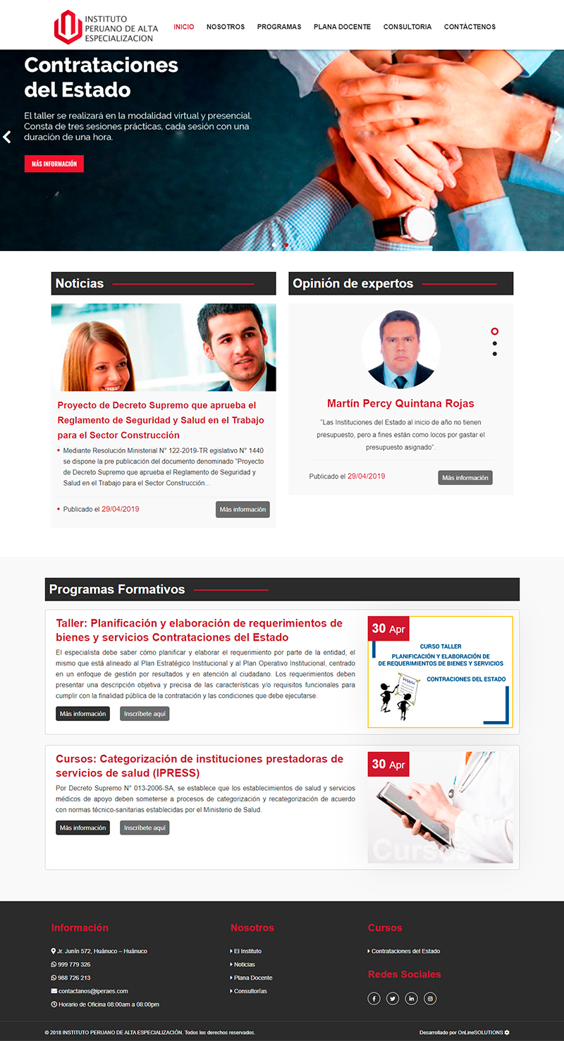 Pagina Web Administrable - OnLineSOLUTIONS