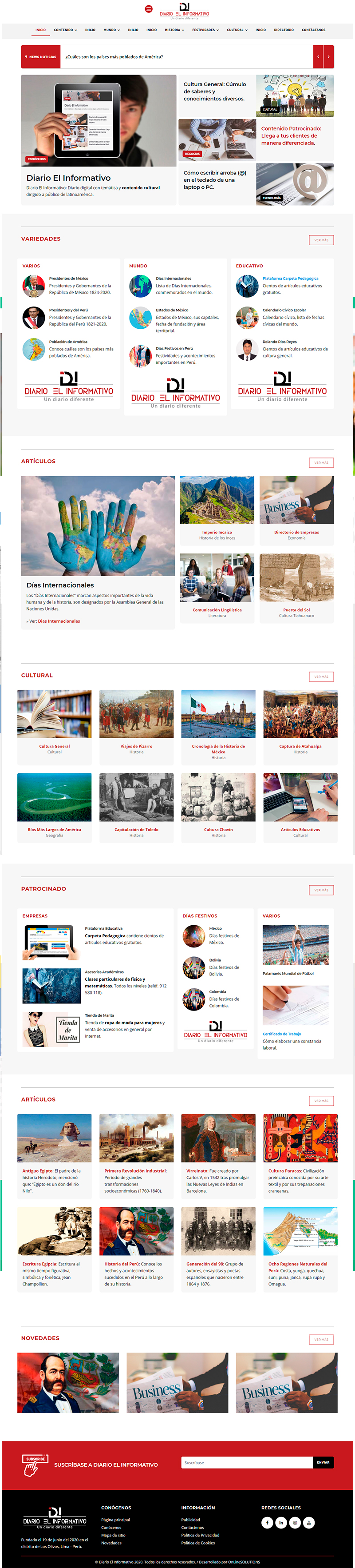 Página web administrable - OnLineSOLUTIONS