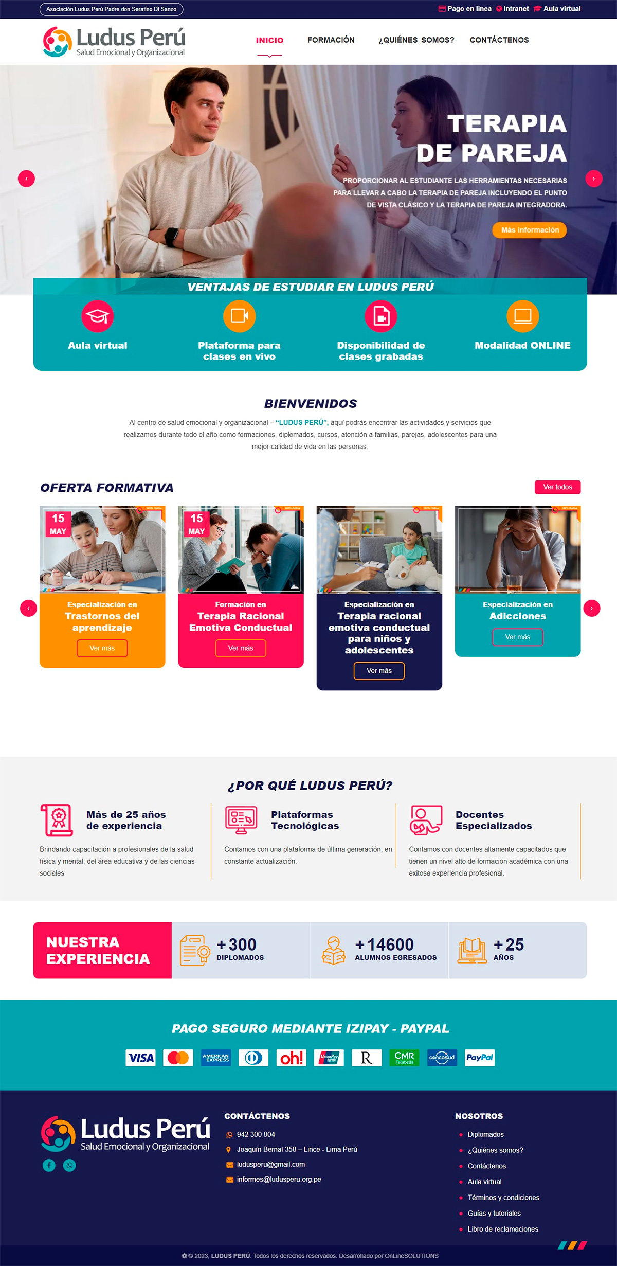 Actualización de Página Web - OnLineSOLUTIONS
