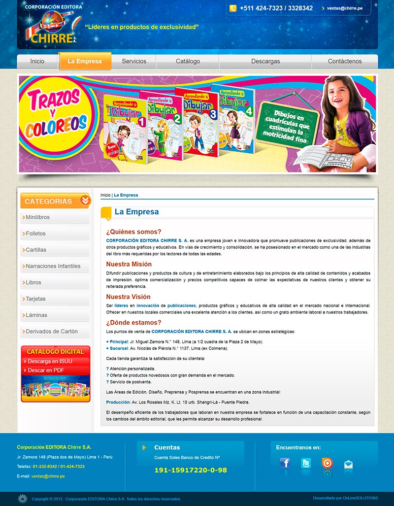 Página Web Corporativa - OnLineSOLUTIONS