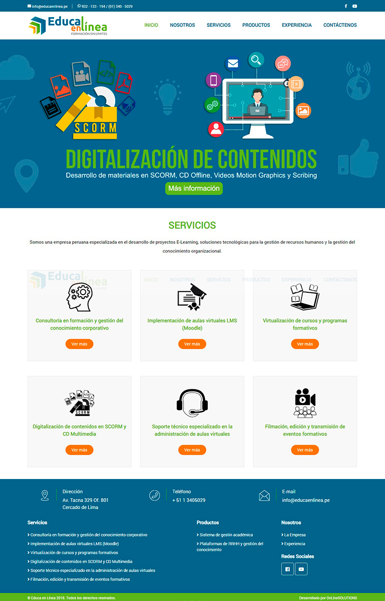 Diseño de Página Web - OnLineSOLUTIONS
