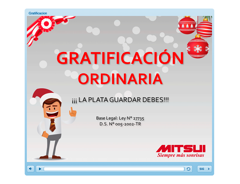 Desarrollo de SCORM - Curso Gratificación Ordinaria - OnLineSOLUTIONS
