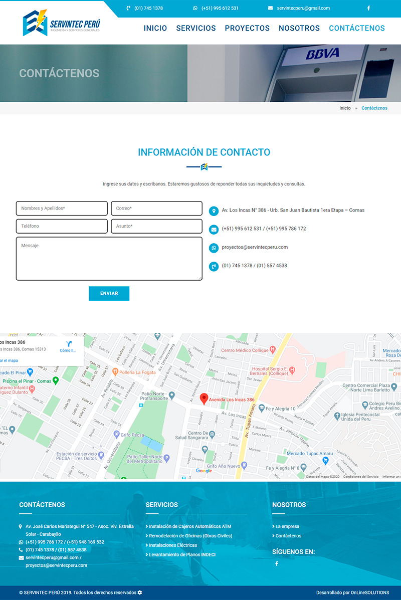SERVINTEC - Contacto