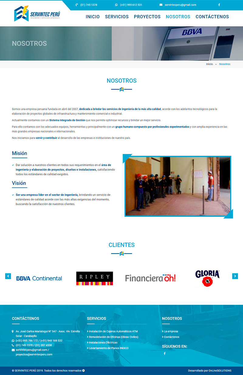 SERVINTEC - Nosotros