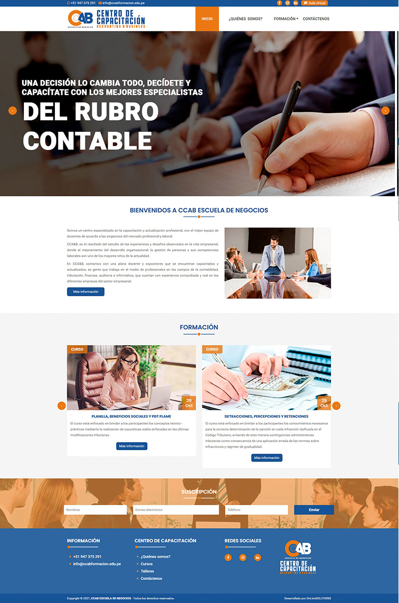 CENTRO DE CAPACITACIÓN ACCOUNTING Y BUSINESS Página web