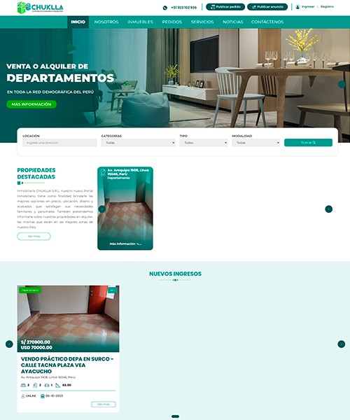 Chuklla - Página de Inmobiliaria