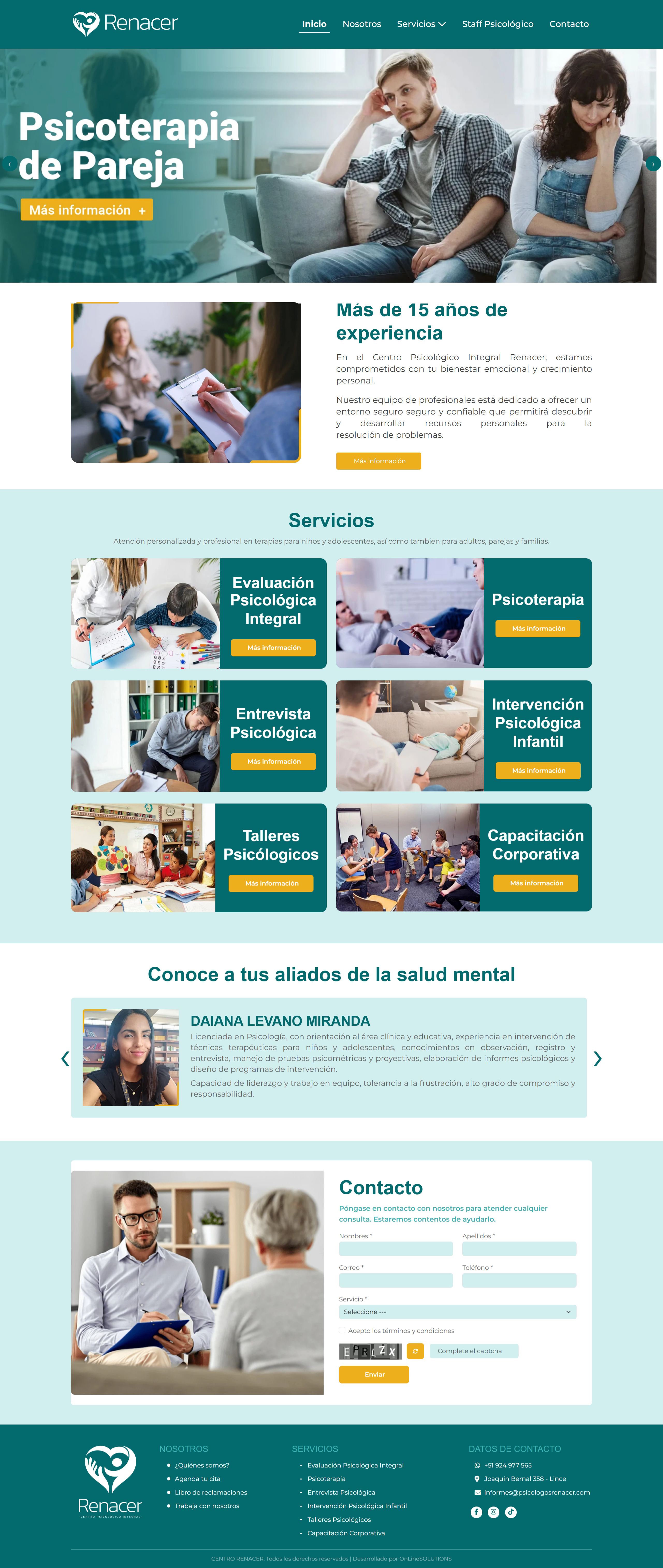 Renacer - Página web informativa